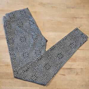 Eastern Mountain Sports Black & White Geometric Activewear Leggings